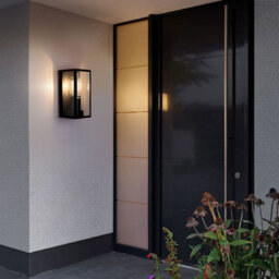 Harper Living Black Modern Clear Glass Outdoor Wall Light (23.5 X 11.2 X 11Cm) - thumbnail 2