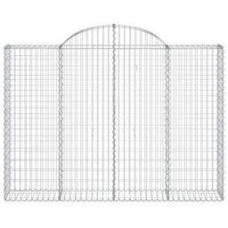 Berkfield Durable Arched Gabion Baskets 7 Pcs 200X30X140/160 Cm Galvanised Iron - thumbnail 4