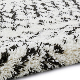 White Black Shaggy Geometric Moroccan Shaggy Modern Easy To Clean Rug For Dining Room-200Cm X 290Cm - thumbnail 5