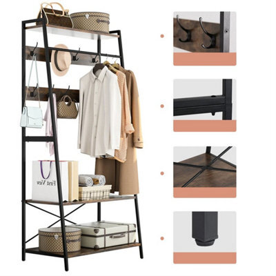 75.5X42X182Cm Industrial Bookcase Rustic Storage Cabinet Tall Shelf Metal Display Unit - image 1