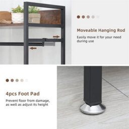 75.5X42X182Cm Industrial Bookcase Rustic Storage Cabinet Tall Shelf Metal Display Unit - thumbnail 3
