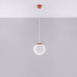 Sollux Lighting Ugo Steel/glass Red Ochre 1 Lights Minimalist Pendant Lamps - thumbnail 2
