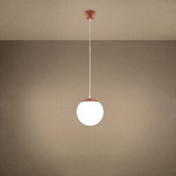 Sollux Lighting Ugo Steel/glass Red Ochre 1 Lights Minimalist Pendant Lamps - thumbnail 3