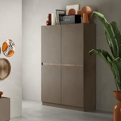 FurniComp LTD Furnicomp Chelsea 4 Door Bronze And Mercure Oak Tall Sideboard/highboard - image 1