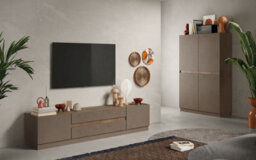 FurniComp LTD Furnicomp Chelsea 4 Door Bronze And Mercure Oak Tall Sideboard/highboard - thumbnail 3