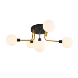 Living And Home 5-Light Modern Ceiling Light With Globe Glass Shade - thumbnail 3