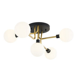 Living And Home 5-Light Modern Ceiling Light With Globe Glass Shade - thumbnail 2