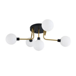 Living And Home 5-Light Modern Ceiling Light With Globe Glass Shade - thumbnail 1