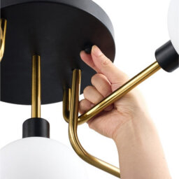 Living And Home 5-Light Modern Ceiling Light With Globe Glass Shade - thumbnail 5