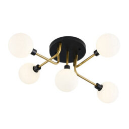 Living And Home 5-Light Modern Ceiling Light With Globe Glass Shade - thumbnail 4