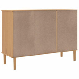 Berkfield Modern Sideboard Senja Rattan Look Brown 112X40X80Cm Solid Wood Pine - thumbnail 8