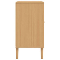 Berkfield Modern Sideboard Senja Rattan Look Brown 112X40X80Cm Solid Wood Pine - thumbnail 7