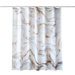 Neel Blue Marble Shower Curtain Polyester Fabric Bathroom Curtain With 12 Curtain Hook  180 X 180Cm - thumbnail 7
