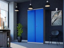 Phoenix Safe Company Phoenix Scl Series Scl1891Gbe 2 Door 4 Shelf Steel Storage Cupboard Grey Body & Blue Doors With Electronic Lock - thumbnail 3