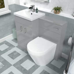 Nes Home Basin Vanity Cabinet, Wc Unit Grey & Rimless Back To Wall Toilet - thumbnail 4