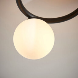 Anson Lighting Kelsey Black And White Glass 3 Light Semi Flush Bathroom Fitting - thumbnail 5