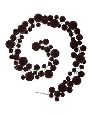 Werchristmas Espresso Velvet Christmas Bauble Garland 9 Ft, 84 Shatterproof Baubles - image 1