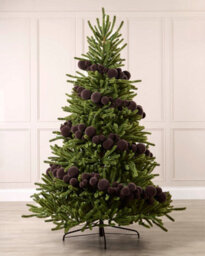 Werchristmas Espresso Velvet Christmas Bauble Garland 9 Ft, 84 Shatterproof Baubles - thumbnail 2