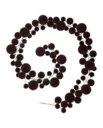 Werchristmas Espresso Velvet Christmas Bauble Garland 9 Ft, 84 Shatterproof Baubles - thumbnail 1