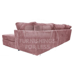 Furnishings For Less UK Bishop Pink U Shaped Soft Fabric Jumbo Cord Detachable 5 Seater Large Sofa - thumbnail 7