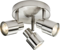 Luminosa Lighting Luminosa Gu10 Triple Spotlight - Brushed Chrome 230V Ip20 50W - thumbnail 1