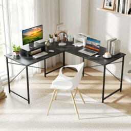 Gainoom L-Shaped Grey Computer Desk Reversible Corner Study Writing Desk - thumbnail 7