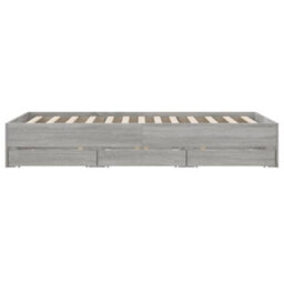 Berkfield Bed Frame With Drawers Without Mattress Grey Sonoma 120X190 Cm Small Double - thumbnail 7