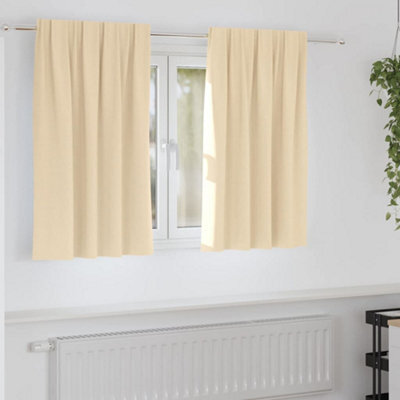 Berkfield Curtains With Curtains 2 Pcs Cream 140 X 140 Cm Polyester - image 1