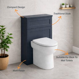 Plum&clay Belmont Charcoal Blue Traditional Back To Wall Toilet Wc Unit Matt Finish - thumbnail 4