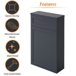 Plum&clay Belmont Charcoal Blue Traditional Back To Wall Toilet Wc Unit Matt Finish - thumbnail 5