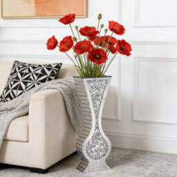 Artloge 68.5Cm Tall Crystal Floor Vase Crushed Diamond Floor Big Glass Vase Sparkle Twinkle - thumbnail 6