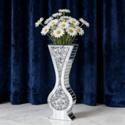 Artloge 68.5Cm Tall Crystal Floor Vase Crushed Diamond Floor Big Glass Vase Sparkle Twinkle - thumbnail 7