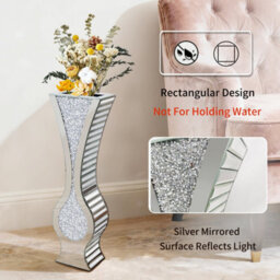 Artloge 68.5Cm Tall Crystal Floor Vase Crushed Diamond Floor Big Glass Vase Sparkle Twinkle - thumbnail 4