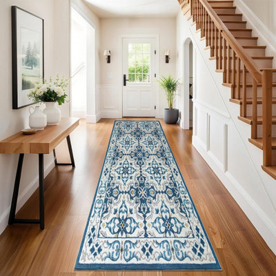 Oxford Homeware Printed Rug, Non-Slip Pet Friendly, Living Room Rugs And Hallways Runner, (Luna, 60X220Cm)