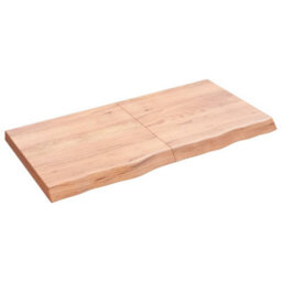 Berkfield Wall Shelf Light Brown 120X60X6 Cm Treated Solid Wood Oak - thumbnail 1