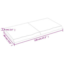 Berkfield Wall Shelf Light Brown 120X60X6 Cm Treated Solid Wood Oak - thumbnail 5