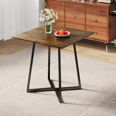 Living And Home Industrial Style Dining Table With Metal Base - image 1