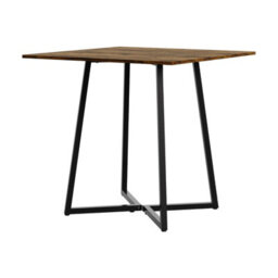 Living And Home Industrial Style Dining Table With Metal Base - thumbnail 2