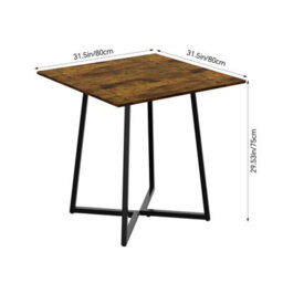 Living And Home Industrial Style Dining Table With Metal Base - thumbnail 4