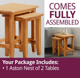 Hallowood Furniture Aston Nest Of 2 Tables - thumbnail 7