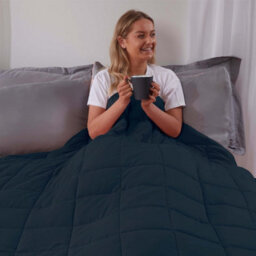 Ohs Weighted Blanket Quilted, Navy Blue, 125 X 180 Cm - 6Kg - thumbnail 2