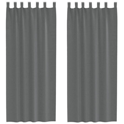 Berkfield Durable Voile Curtains With Loops 2 Pcs Dark Grey 140X260 Cm - image 1