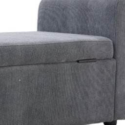 Thehotsale 127.5Cm X 48Cm Grey Upholstered Storage Bench With 2 Pillow For Bedroom - thumbnail 5