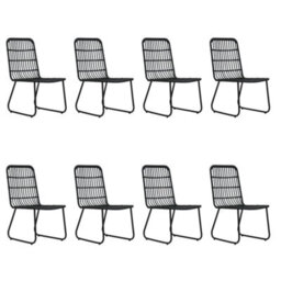 Berkfield 9 Piece Outdoor Dining Set Poly Rattan And Glass - thumbnail 3