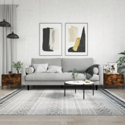 Berkfield Durable Coffee Tables 2 Pcs Smoked Oak 50X50X40 Cm Engineered Wood - thumbnail 2