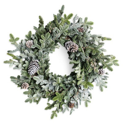 Shatchi 60Cm Cypress Pine Wreath Realistic Greenery With Pine Cones Winter Christmas Door Decoration For Festive Home Displays - image 1