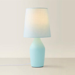 Valuelights Arlo Set Of 2 - Duck Egg Blue Ceramic Table Lamps With Tapered Shade - thumbnail 6