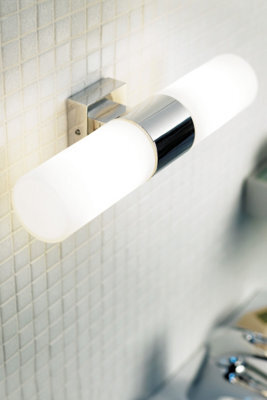 Nordlux Tang Glass Wall Light Dual Mount Silver,mains - image 1