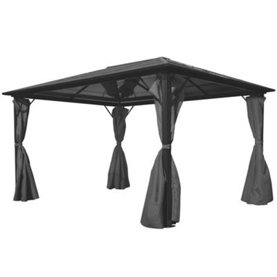 Berkfield Gazebo With Curtain Anthracite Aluminium 400X300 Cm - image 1
