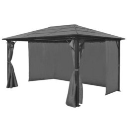 Berkfield Gazebo With Curtain Anthracite Aluminium 400X300 Cm - thumbnail 2